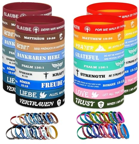 QINGYIWL 40 braccialetti motivazionali in silicone con scritte