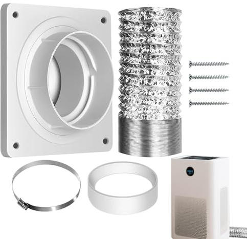 Portable AC Vent Kit | Portable Air Conditioner Hose | 4-Inch Wall Mount Connection Kit | Wall Plate with Vent - Suitable for Dryers, Air Conditioners, and Bathroom Exhaust