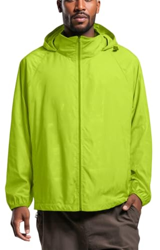 TOFOTL Poncho Ragazzo 14 Anni Giacca Moto Estiva Uomo Militare Collezione Cappuccio Giubbotto Uomo Running Impermeabile da Lavoro con Poretti Waterproof Spolverino della Tuta 8Verde Fluorescente M