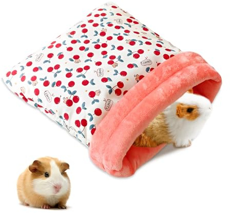 HMCEY Kuscheltunnel Meerschweinchen KuschelhöHle 25X20 CM,Versteck Waschbar Meerschweinchen Bett,Kaninchen Bett Winter,Guinea Pig Hideout,Käfige Höhlen, Schlafplätze für Kleintiere,Haustier Schlafsack