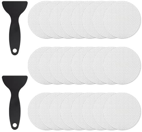 YiYiLiang Non-Slip Bath Stickers 24Pcs for Tub & Stairs | Non-Slip Bath Stickers 24Pcs - Round 10cm Strips, 2 Scrapers, for Tub, Shower, Stairs, Ladders.