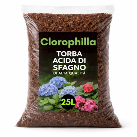 Torba Acida di Sfagno – Terriccio Naturale per Piante Acidofile e da Vaso – Substrato per Giardinaggio – Consentita in Agricoltura Biologica (25 Litri)