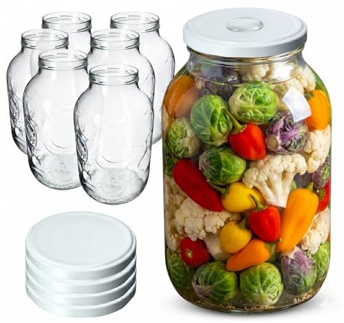 lilawelt24 XXL 6x Vorratsgläser 5L Gurkenglas, Einmachglas, Einmachgläser, Glasballon, Vorratsglas, Einweckgläser konservierung Konservengläser (6x 5L Vorratsgläser)