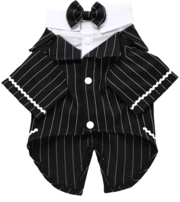 Sewroro Hundebekleidung Haustieranzug aus Polyester mit Bequemen Material und Stilvollem Anzugstil für Besondere Anlässe und Hochzeiten in Schwarz