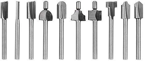 Gasea 10pcs 3mm 1/8 Shank HSS Router Bits Woodworking Tool Fits Dremel Rotary Tool Parts