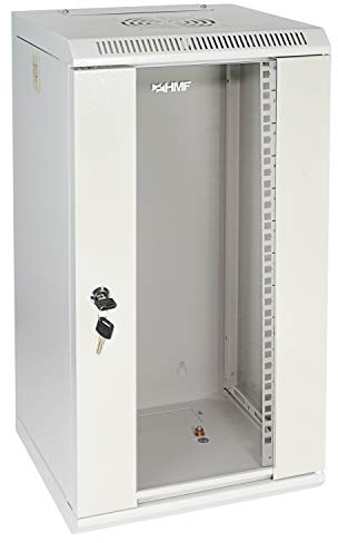 HMF 63312-07 Baie Serveur 10 Pouces, 12U, Armoire Réseau, Rack Server, 10, 31,2 x 30 x 61,6 cm, Entièrement Monté, Gris Clair