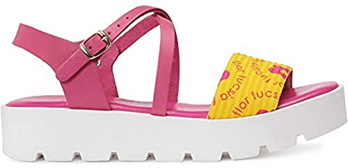 Agatha Ruiz de la Prada Sandalia Mujer Fucsia Amarillo talla 36 3,5 cms