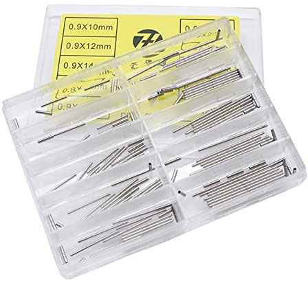 NATEFEMIN 1,2 mm tandat rör 0,9 mm capsa pin klockarmband rem stift stång 1 set 0,9 x 10 12 14 16 18 20 22 24 26 28 m klockmakarverktyg