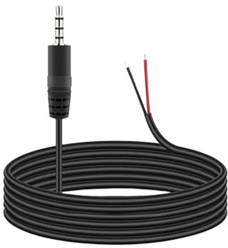 6.6ft Aux 3.5mm to Speaker Wire, TRRS 4 Pole Wire to 3.5mm Headphone Jack Adapter Replacement Connector, Long 1/8 Stereo Male Plug to Bare Open End Audio Repair Cable Headset Microphone Earphone