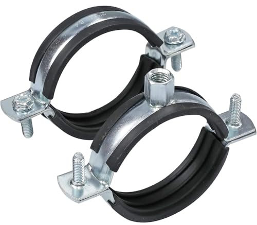 2 Stück Hochleistungs-verdickte Rohrclip-Halterung, Aufhänger, 20–160 mm, M8 M10, Metall-Wasserrohrklemmung(50mm)