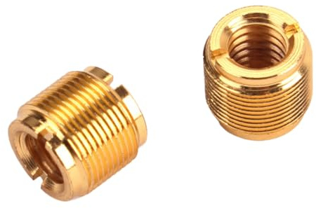 Goldener Mikrofonstativ Gewindeadapter 5/8 Zoll 3/8 Zoll | 2 Stück, Metallausführung, für Mikrofonstativklemmen mit Europäischen 3/8-zoll Gewinden