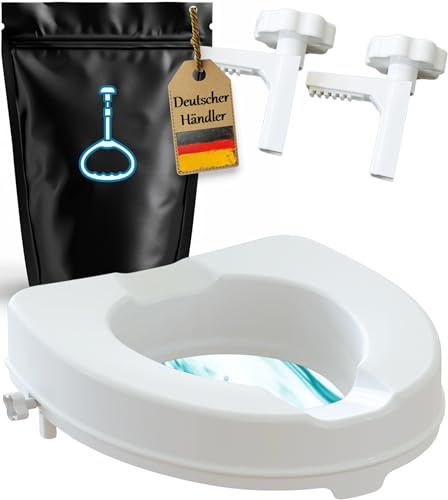Toilettensitzerhöhung 5cm ohne Deckel von FabaCare, WC-Sitz Toilettenaufsatz bis 200kg belastbar, ergonomische Klo-Erhöhung, sehr robust,leicht, stabil, autoklavierbar