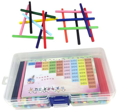 Hemobllo Jeu Éducatif Mathématiques Bâtonnets Colorés Couleurs avec Boîte de Rangement et Tableau de Comptage Jouets Éveil pour Garçon Fille Matériel Pédagogique pour Apprentissage du
