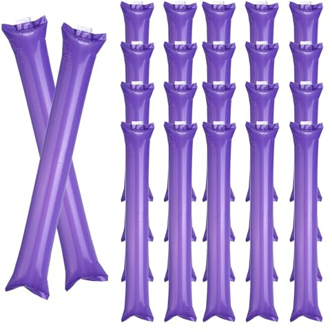 uxcell 24Pcs Thunder Sticks, Thicken Cheering Team Spirit Stick Clapper, Cheerleading Plastic Inflatable Noise Makers for Sporting Events, Dance Party Favors, Concerts, Purple