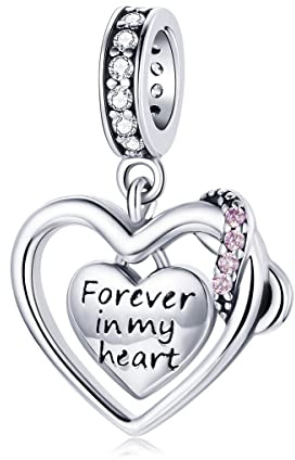 gör-det-själv berlocker 925 sterlingsilver hjärthängen för armband och halsband smycken handgjorda och ympning