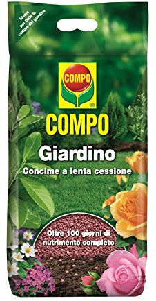 COMPO Concime per il Giardino a Lenta Cessione, Per tutte le colture del giardino, Oltre 100 Giorni di nutrimento, 8 kg