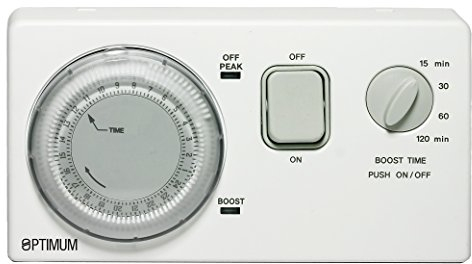 Optimum- Ecosave Economy 7 Off Peak Immersion Storage Heater Time Switch Boost Timer 24 hour time control- 230V White