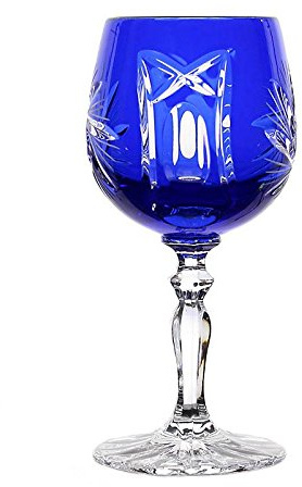 Likörglas Likörkelch Wodkaglas Schnapsglas Schleuderstern Blau 60 ml Handgeschliffen Kristallglas