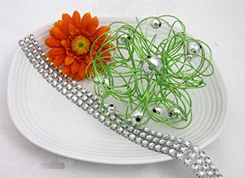 Unbekannt Dekokugel Drahtkugel, Grün mit silbernen Kugeln ca. 9 cm Durchmesser