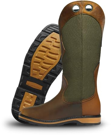 LaCrosse Snake Country 17 Snake Boots for Men - Pull-On, Non-Insulated, Prairie Outsole for Traction, Olive - 10.5M