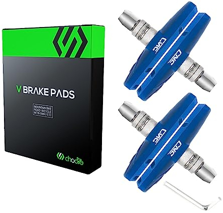 Chooee V-Brake Bremsschuhe 2 Paar,70mm Bremsbeläge für Shimano Blau