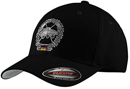 Copytec Flexfit Kappe PzAufkl Truppe Barettabeichen Bundeswehr Panzer Heer #32212, Farbe:Schwarz, Flexfit Kappe:L/XL