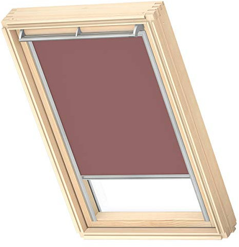 VELUX Original Dachfenster Verdunkelungsrollo für PK08, Rosenholz, mit Grauer Führungsschiene