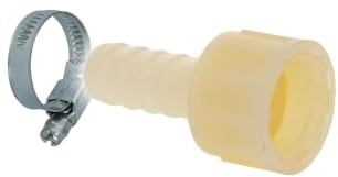 tecuro Schlauchtülle Ø 13 mm x ÜWM 1/2 Zoll, mit Schelle, PA (nylon 66), natur