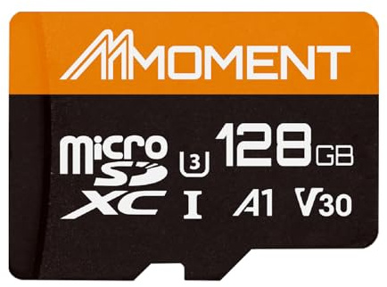 MMOMENT Tarjeta micro SDXC de 128 GB, A1, UHS-I, U3, V30, compatible con clase 10, velocidad de lectura de hasta 95 MB/s, velocidad de escritura de hasta 45 MB/s, adaptador SD incluido (128 GB,