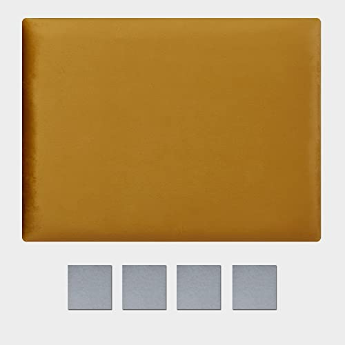Lycce gepolsterte Wandpaneele Wandpolster Samt + Klett-Zubehör senf 40cm x 30cm