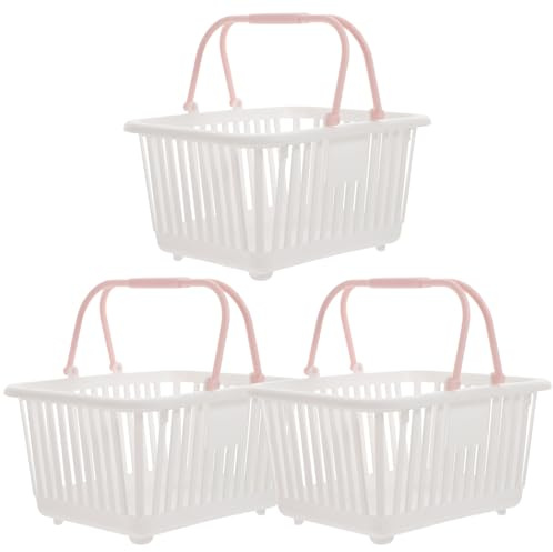 Gadpiparty 3pcs Mini Shopping Basket, Toy Grocery Basket, for Groceries Fruits Bathroom Supplies Open Design Desktop Organizer for Nursery Closet Kitchen Classroom