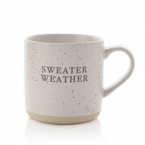 Widdop Hestia Weihnachts-Tasse aus Steingut, Motiv Sweater Weather, Weiß