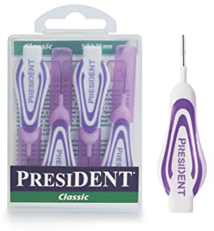 President 4 SCOVOLINI INTERDENTALI in formato S Ø 0,30 mm. Rimuovono la placca in ogni spazio interdentale. Ideali anche per portatori di apparecchi, impianti, protesi.