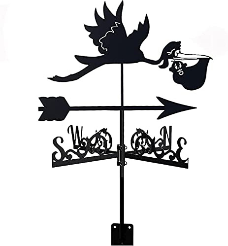 Girouette en métal Girouette de Cour extérieure Girouette en Fer forgé avec Montage sur Le Toit Décorations de Jardin Girouette pour extérieur Cour de Ferme Jardin Gazebo Indicateur de direc