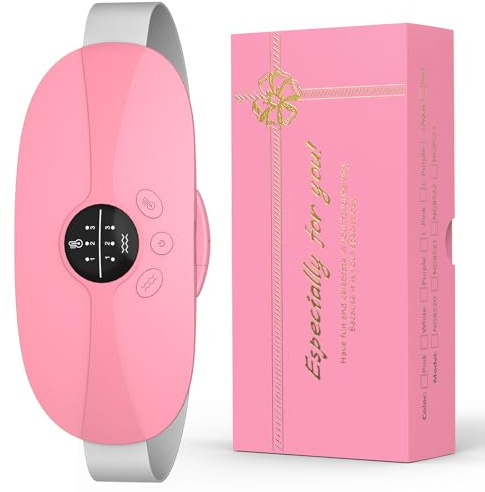 BAMCOO Portable Heating Pad, 5s Fast Heating, 3 Heat Levels and 3 Massage Modes, Heating Pad for Period Cramps for Women and Girls(Pink)