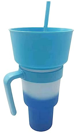 Vaso para Aperitivos con Pajita, Vaso de Estadio con Cuenco para