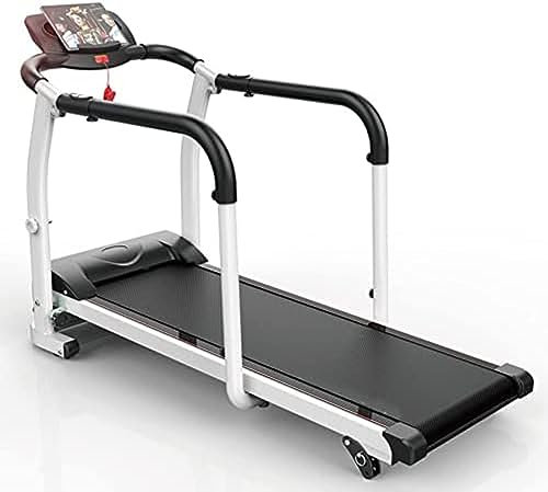 HYAMZO Treadmill, Home Office Physical Exercise Treadmill, Multifunction Foldable, Motorized, With Handrail, Seniors, Black, LCD Display, Heart Rate Monitor