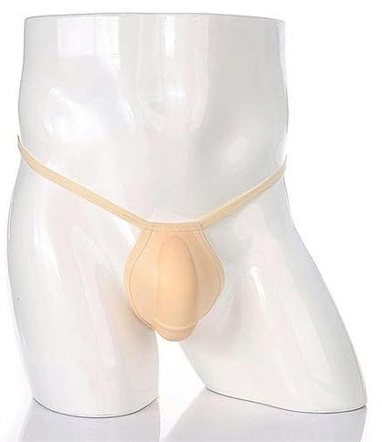 AYAZER Perizoma Imbottito per Pene Sexy Intimo Uomo G String Migliora Push up Coppa Mutande Custodia Mutandine Imbottitura Anteriore T-back-F430 Nude-L