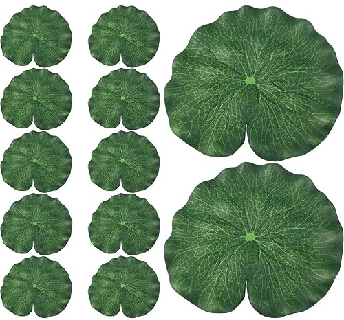HOMSFOU 12stücke Künstliche Lotusblätter Aus Eva-Material Als Schwimmende Teichdekoration Und Garten-lotusblätter Für Aquarien Und Brunnen