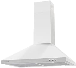 Corbero - Campana Decorativa Pirámide | KURAMATHI760W | Caudal de 621,71 m3/h | 165W | 3 Velocidades | 2 Filtros de Aluminio | Filtro de Carbón | Eficiencia Energética A, Blanco, 70 cm