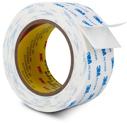 3M Doppelseitiges Klebeband Extra Stark PE Schaum Klebebänder 50mm × 5m | 1.1mm Dick, Stoffband, Strapazierfähig, Wasserfest, für Innen Außenbereich DIY Befestigung von Bildern