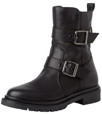 Tamaris Botines de Tacón para Mujer, Cómodos, Negro, Piel, 39 EU