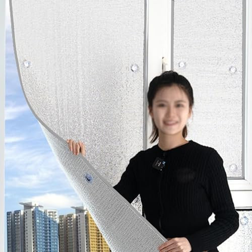 Película para Ventana De Oscurecimiento Total 8mm Película Aislante De Aluminio Doble Personalizable Película De Ventana para Hogar Y Oficina(50x150cm)