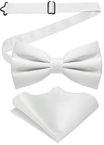 JEMYGINS Herren-Set aus Solider Mattierter Bifold-Fliege mit Einstecktuch