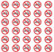 Pegatinas de prohibición de fumar, 30 unidades, cartel de prohibido fumar, diámetro de 7,62 cm, pegatinas para no fumadores con protección UV, señal de advertencia para interior y exterior, cartel de