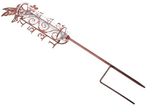 CIYODO Pluviometro per Esterni con Picchetto in Metallo Strumento per Misurare la Pioggia Decorazione da Giardino per Prato e Cortile Capacità