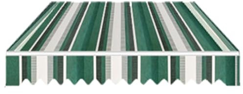 Tenda da sole retrattile per esterni, con protezione UV, verde, a righe, per finestre o porte, 3 x 1,5 m