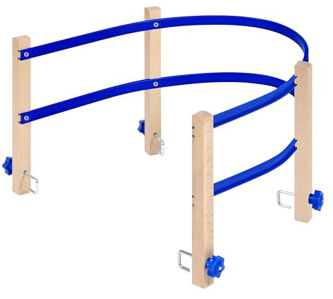 Laneetal Schlittenlehne faltbar, universale Rückenlehne für Schlitten Holz, Holzschlitten, Rodel, Kinderschlitten, Davoser Schlitten, Holz HDPE, blau