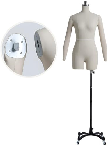 Maniquí ajustable de medio cuerpo de espuma suave con forma de vestido, alfileres insertables para confección de modelo femenino, maniquí de sastre,Witharms-XXXL-Model92