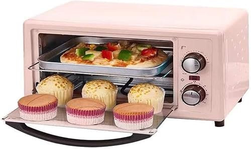 LABLADUO Four électrique,Four à Convection Four électrique 11L, Four Grille-Pain à Convection en Acier Inoxydable, Mini Four Multifonction(Pink)